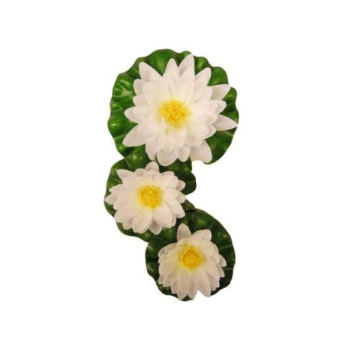Ubbink selyemvirág tavirózsa fehér szett 3db: 10/8/8cm