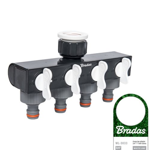 Bradas elosztó 4 elzáróval 3/4"