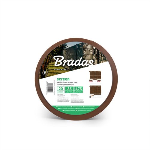 Bradas kerítéstakaró szalag 4,75cm x 35m barna + klipsz 20db