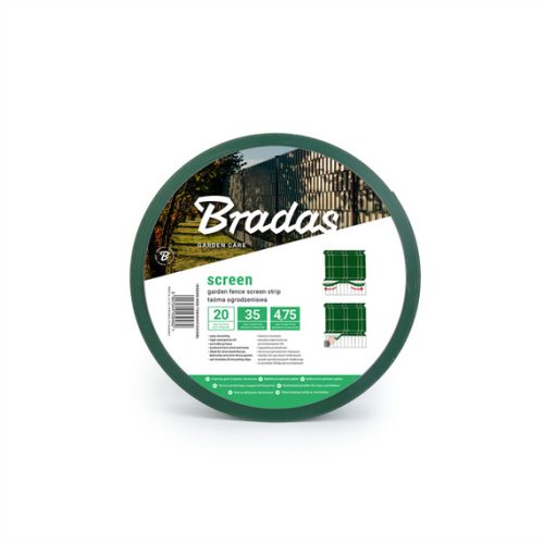 Bradas kerítéstakaró szalag 4,75cm x 35m zöld + klipsz 20db