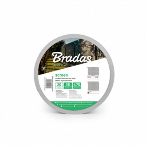 Bradas kerítéstakaró szalag 4,75cm x 35m világosszürke + klipsz 20db