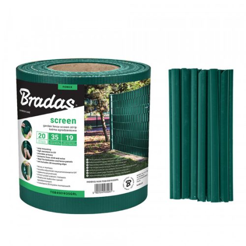 Bradas kerítéstakaró szalag 19cm x 35m zöld