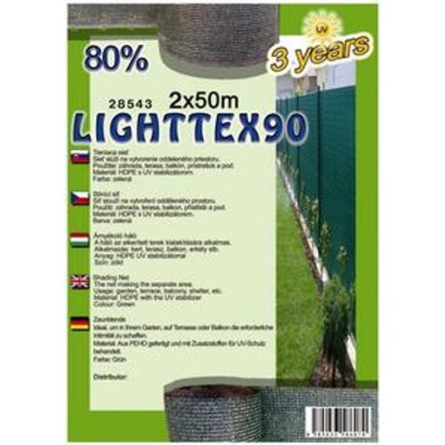 Árnyékoló háló LIGHTTEX90 2 x 50m zöld 80%