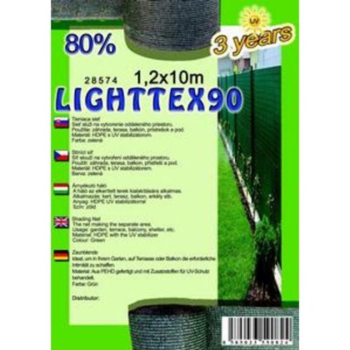 Árnyékoló háló LIGHTTEX90 1,2 x 10m zöld 80%