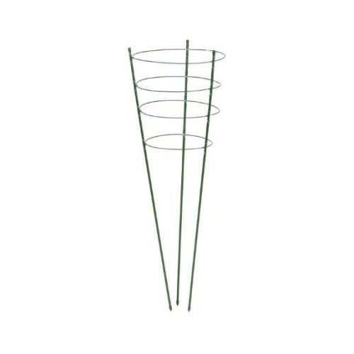 Virágtámasz műanyaggal bevont fém zöld 90cm x 7mm + 4db gyűrű