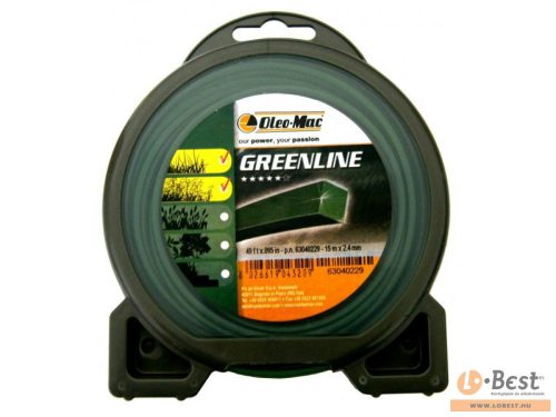 Oleo-Mac GreenLine fűnyíró damil 2.4 mm x 15 m szögletes