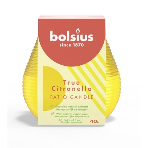 Bolsius citronellás gyertya dekor üvegben