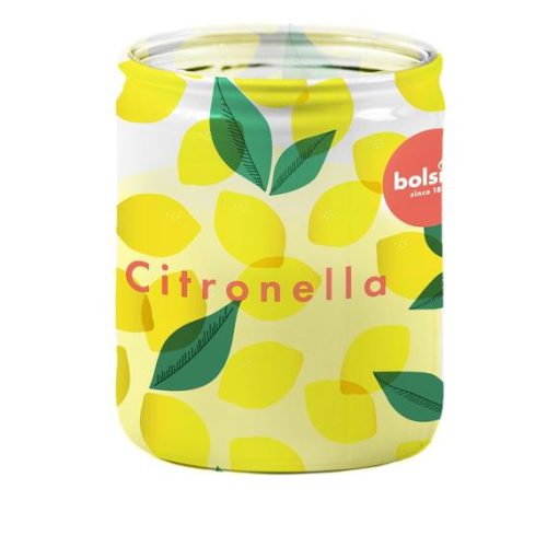 Bolsius citronellás gyertya dekor mintás üvegben