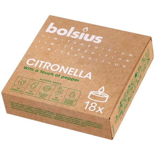 Bolsius citronellás teamécses 18db