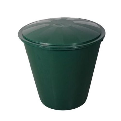 Esővízgyűjtő zöld kerek 210L tetővel csappal