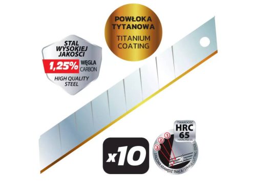 Precíziós törhető pengék titán bevonattal 18mm 10db