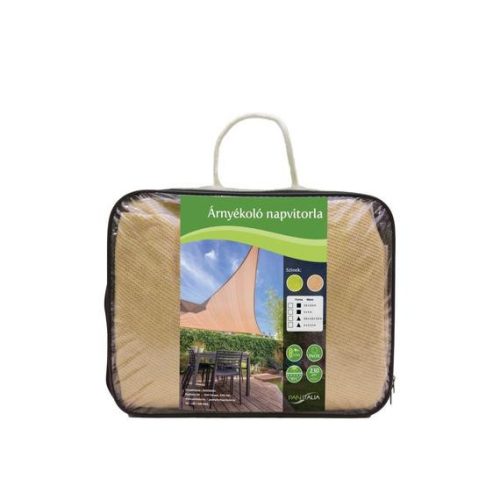 Napvitorla háromszög 3,6m x 3,6m x 3,6m polyethylén homok